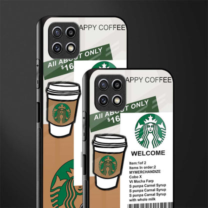happy coffee glass case for samsung galaxy a22 5g image-2