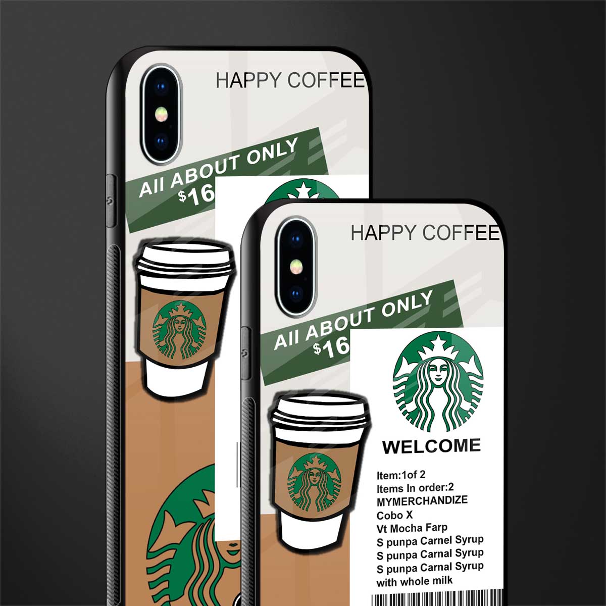 happy coffee glass case for iphone xs max image-2