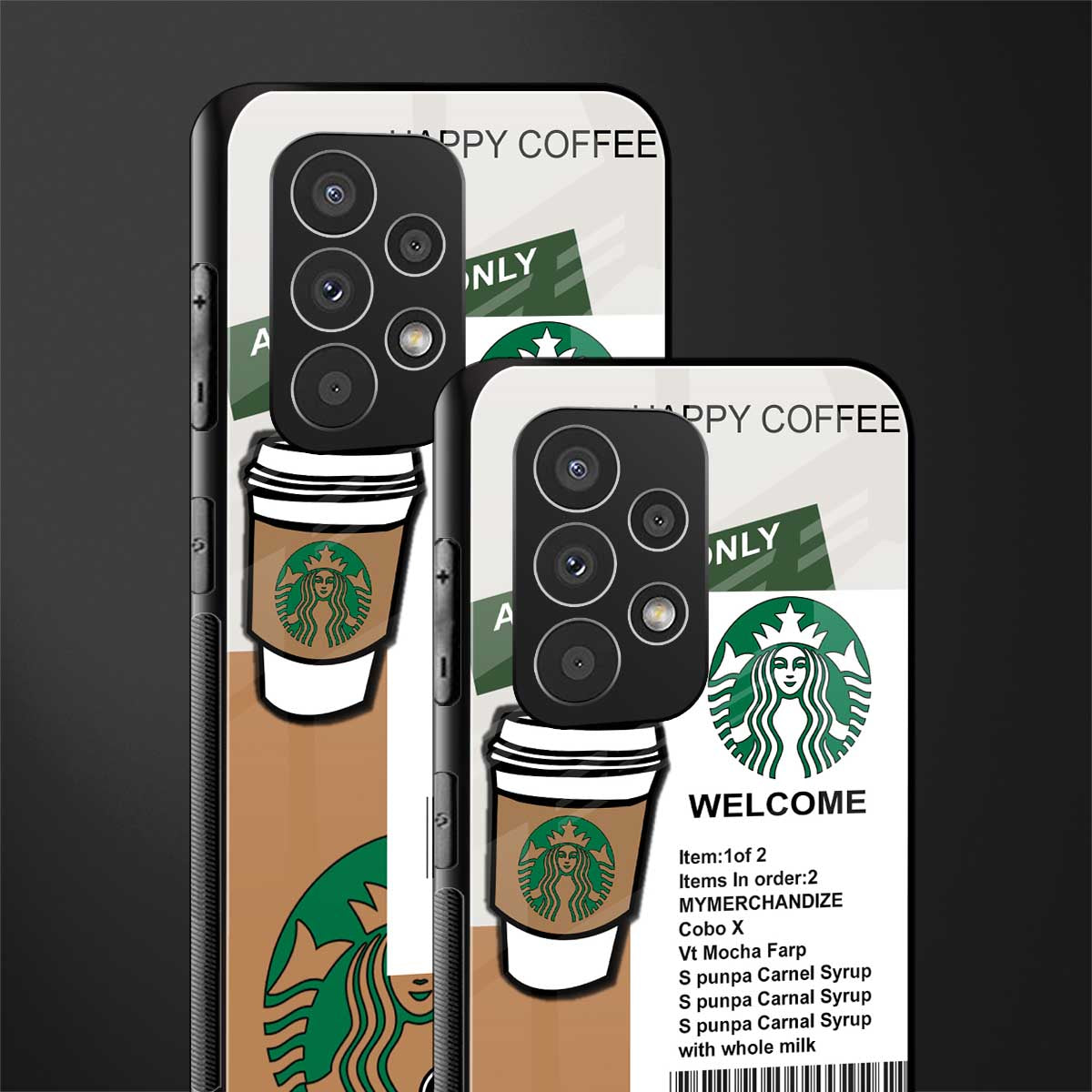happy coffee back phone cover | glass case for samsung galaxy a53 5g