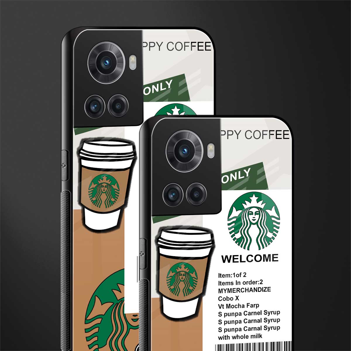 happy coffee back phone cover | glass case for oneplus 10r 5g