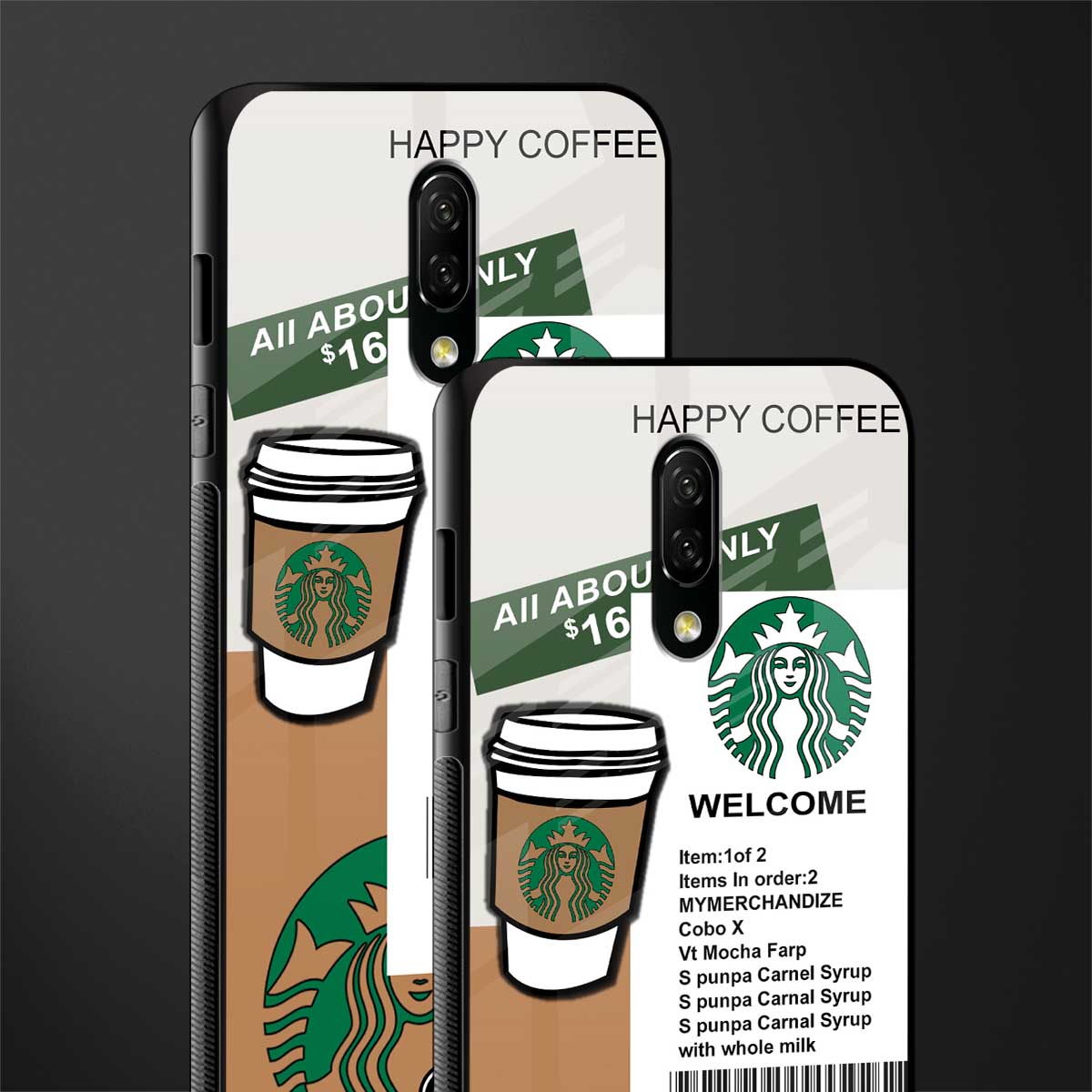 happy coffee glass case for oneplus 7 image-2