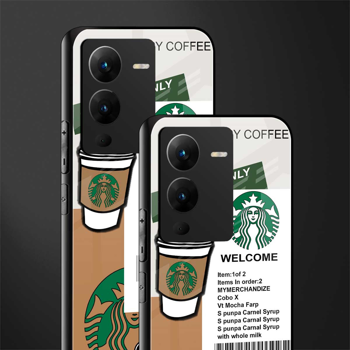 happy coffee back phone cover | glass case for vivo v25 pro 5g