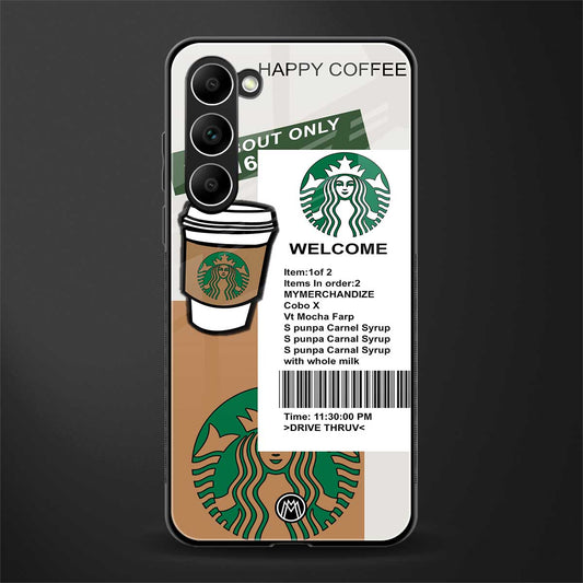 happy coffee glass case for phone case | glass case for samsung galaxy s23