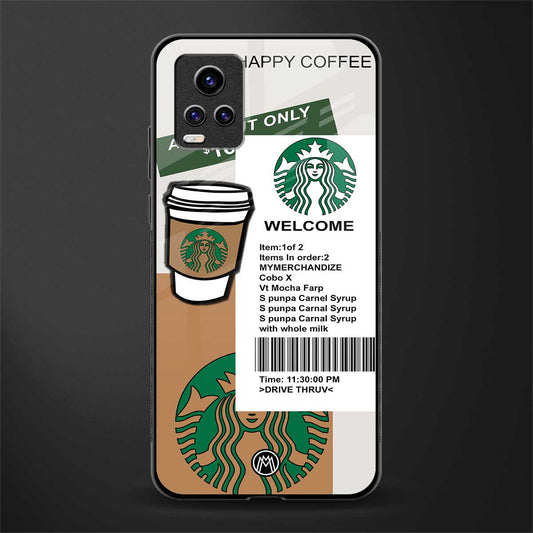 happy coffee back phone cover | glass case for vivo v21e 4g