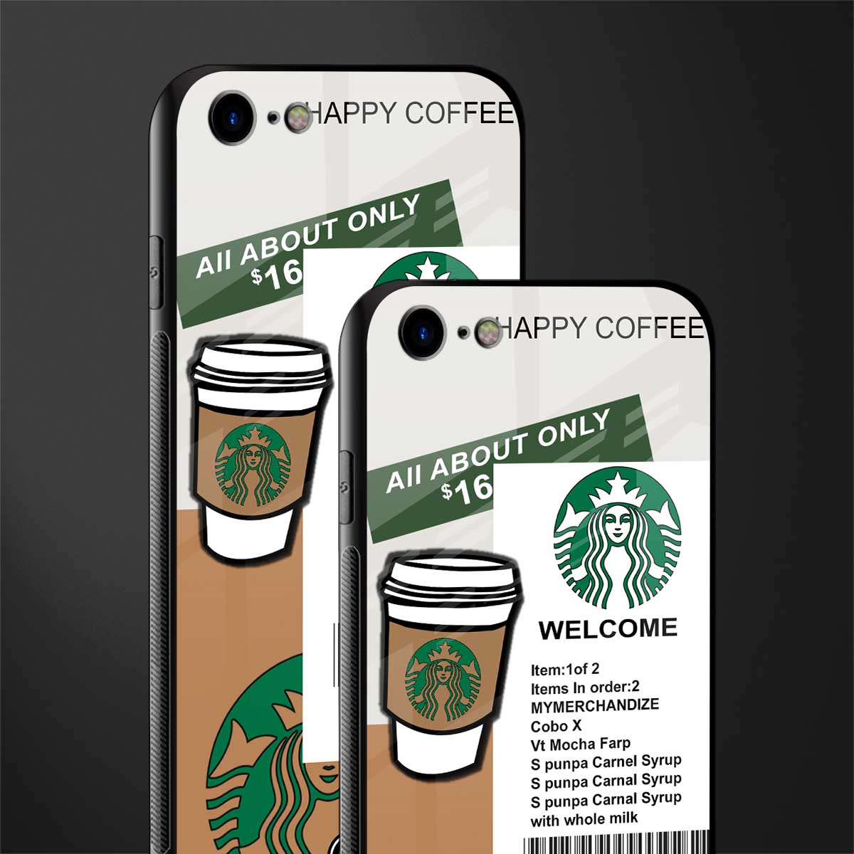happy coffee glass case for iphone 7 image-2