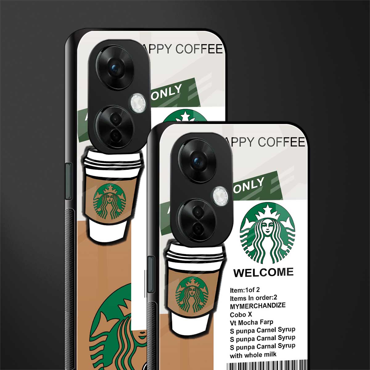 happy coffee back phone cover | glass case for oneplus nord ce 3 lite