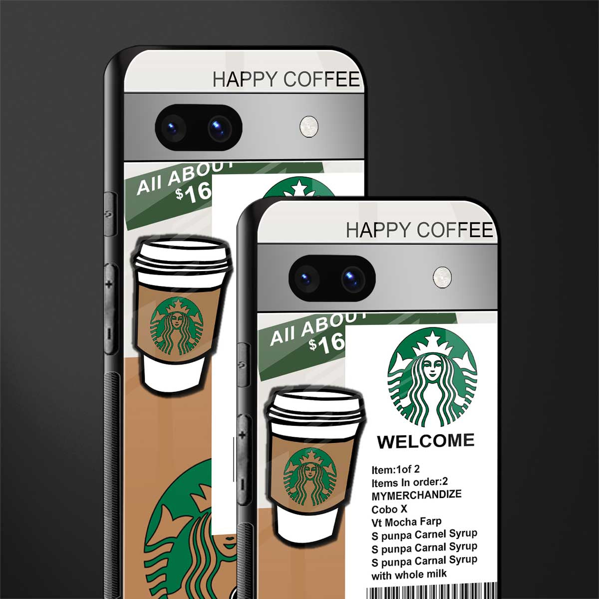 happy coffee back phone cover | glass case for Google Pixel 7A