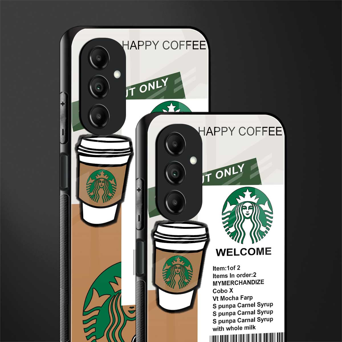 happy coffee back phone cover | glass case for samsung galaxy a14 5g