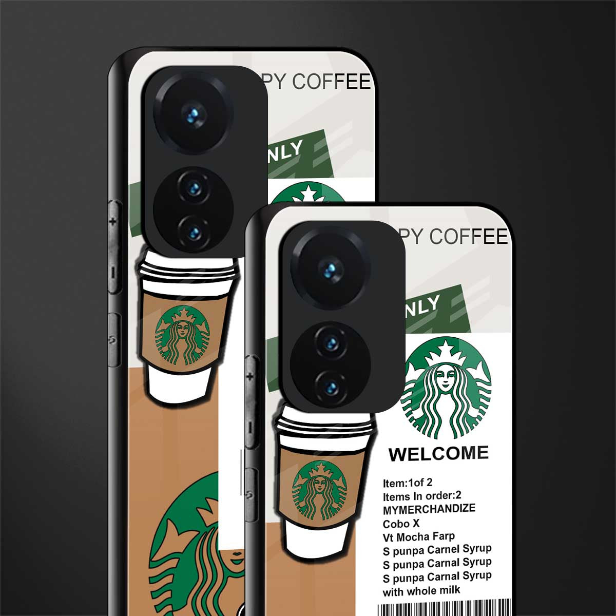 happy coffee back phone cover | glass case for vivo t1 44w 4g