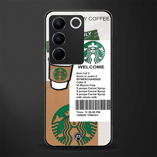 happy coffee back phone cover | glass case for vivo v27 pro 5g