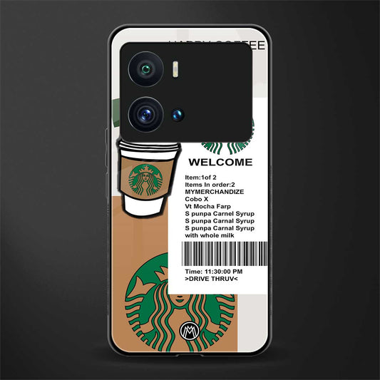 happy coffee back phone cover | glass case for iQOO 9 Pro