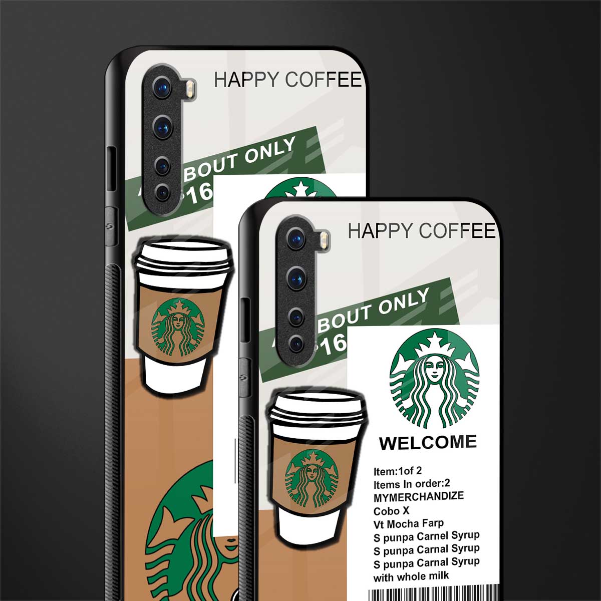 happy coffee glass case for oneplus nord ac2001 image-2