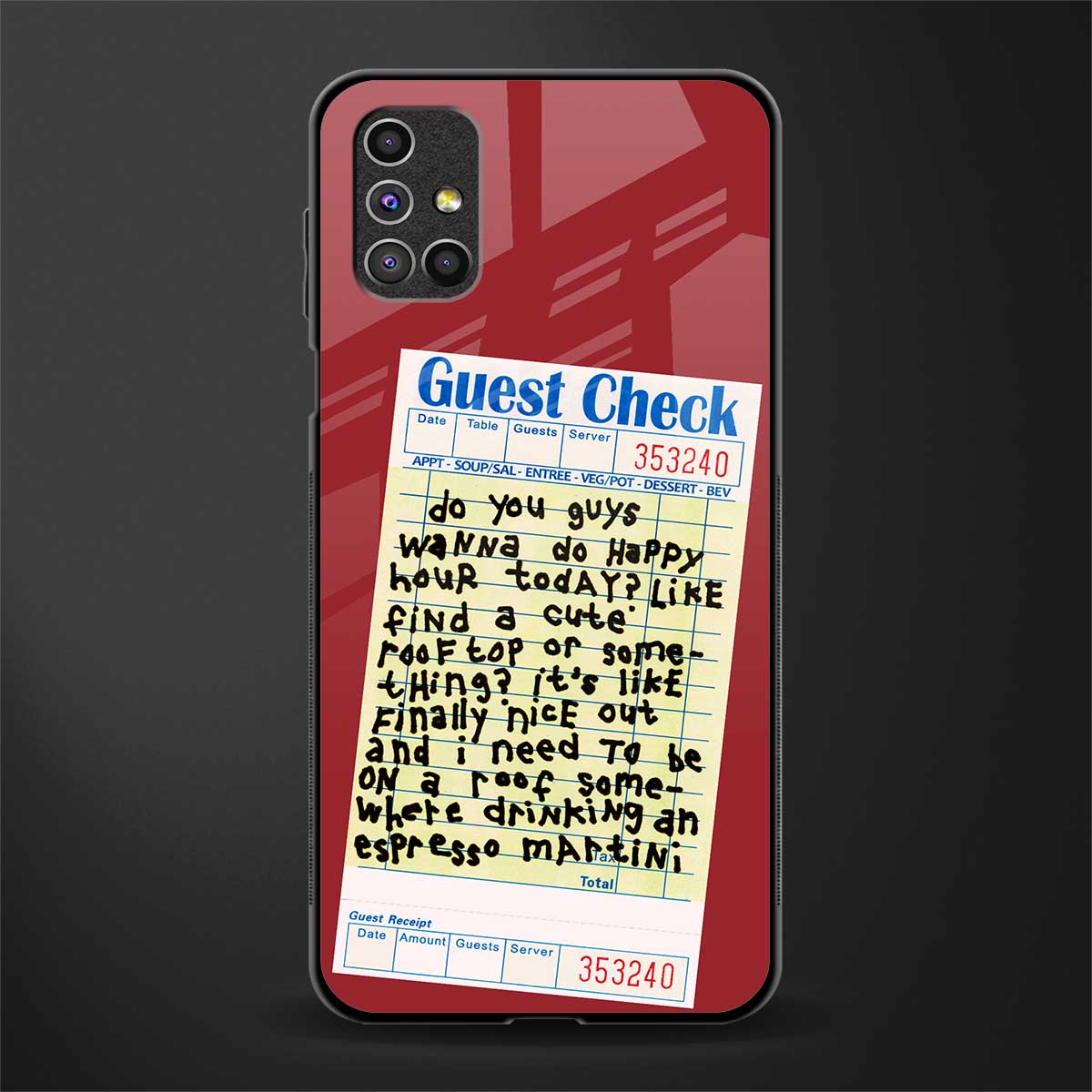 happy hour glass case for samsung galaxy m31s image