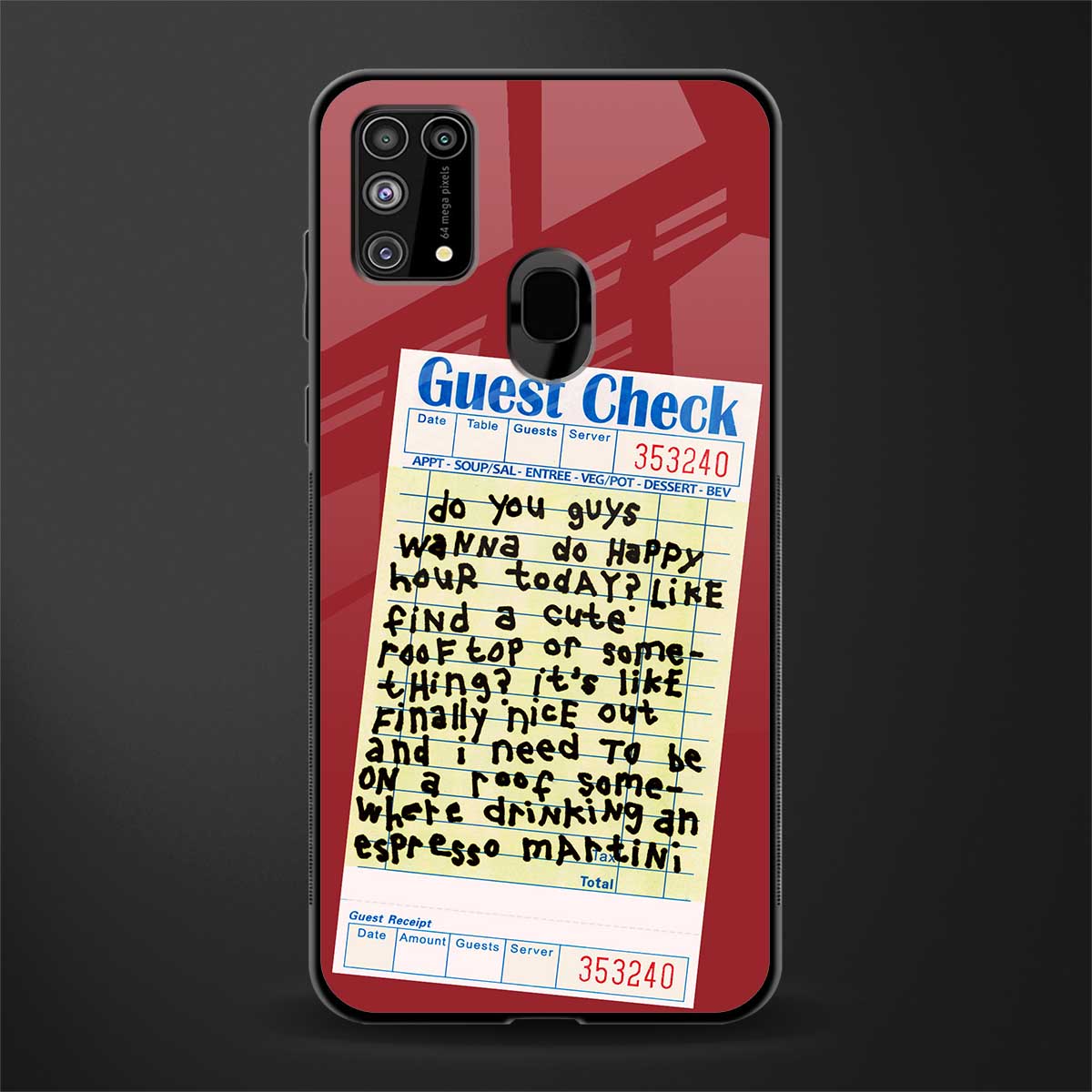 happy hour glass case for samsung galaxy f41 image