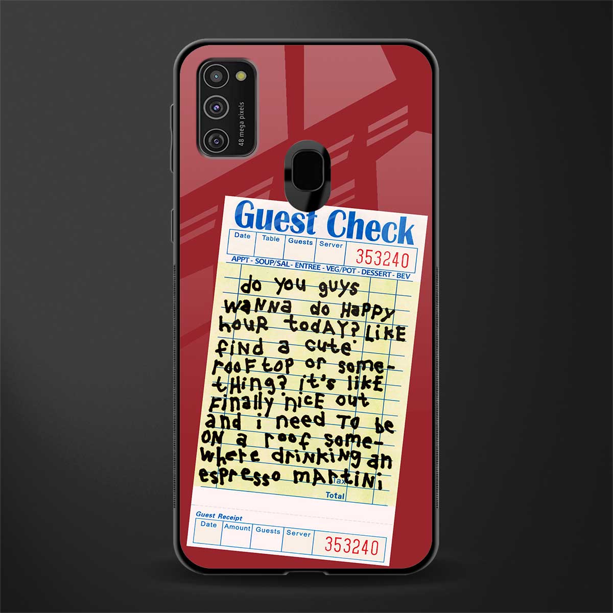 happy hour glass case for samsung galaxy m21 image