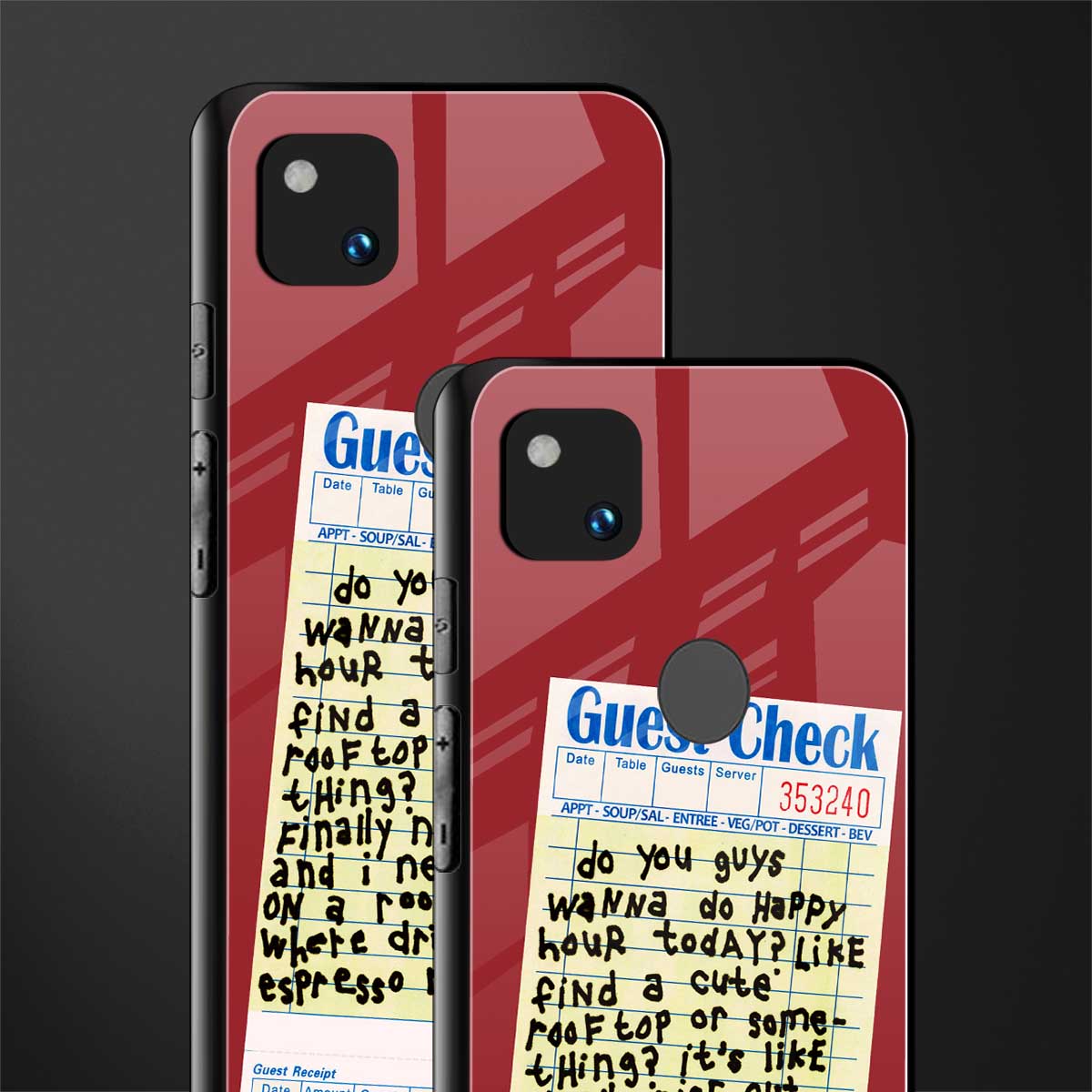 happy hour back phone cover | glass case for google pixel 4a 4g