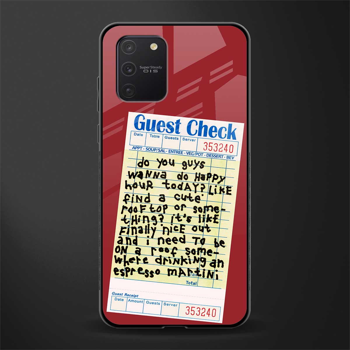 happy hour glass case for samsung galaxy a91 image