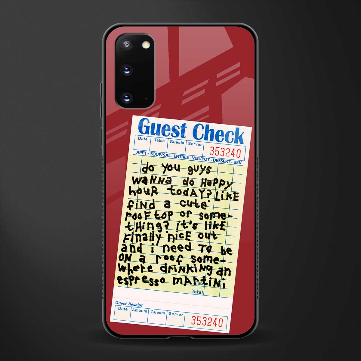 happy hour glass case for samsung galaxy s20 image