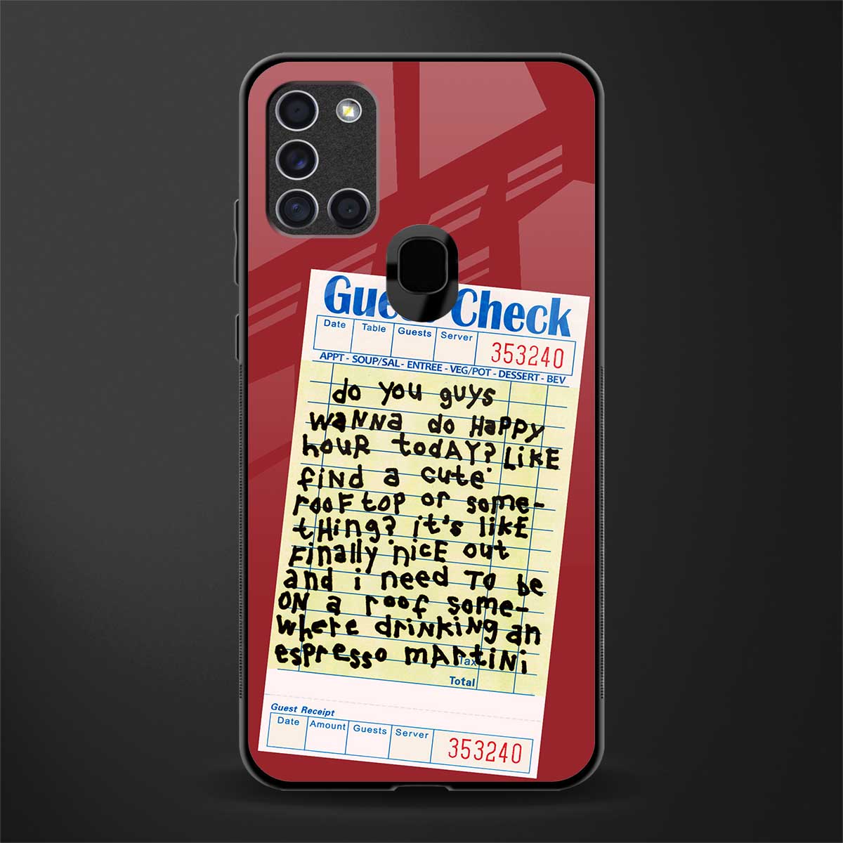 happy hour glass case for samsung galaxy a21s image