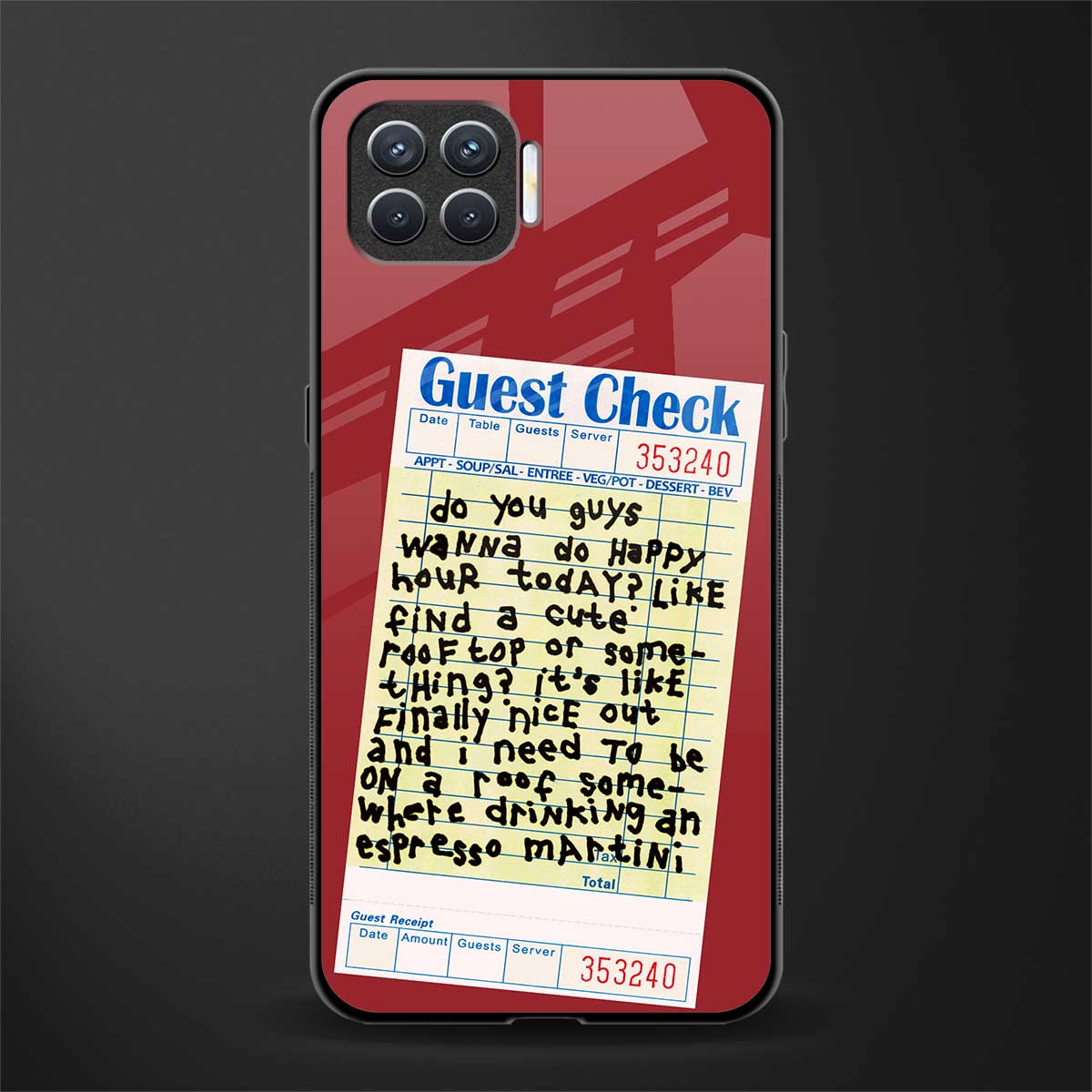 happy hour glass case for oppo f17 pro image