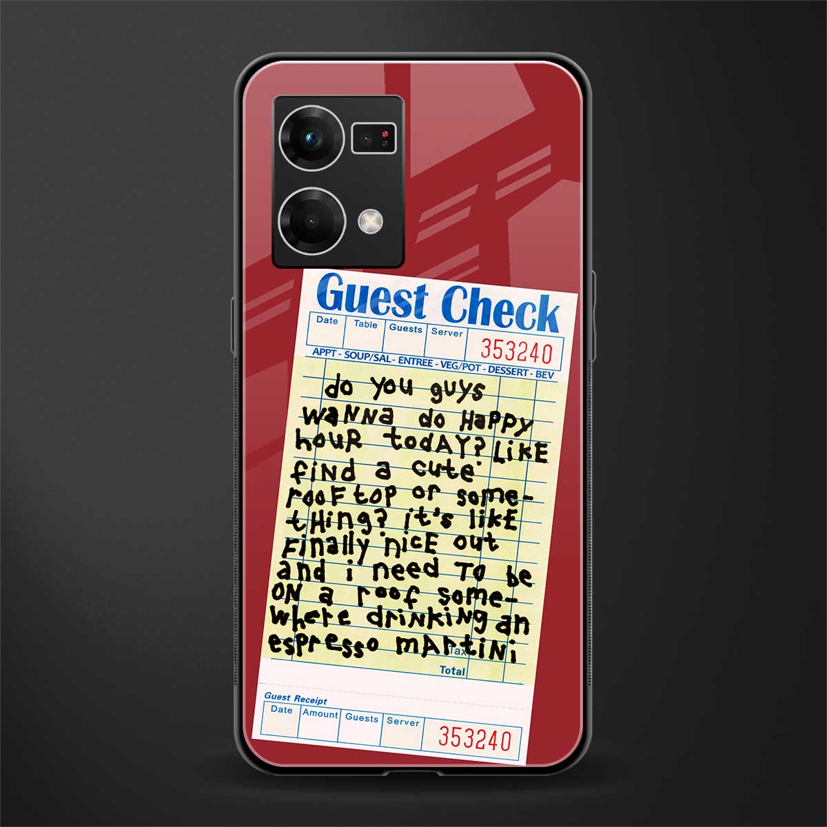 happy hour back phone cover | glass case for oppo f21 pro 4g