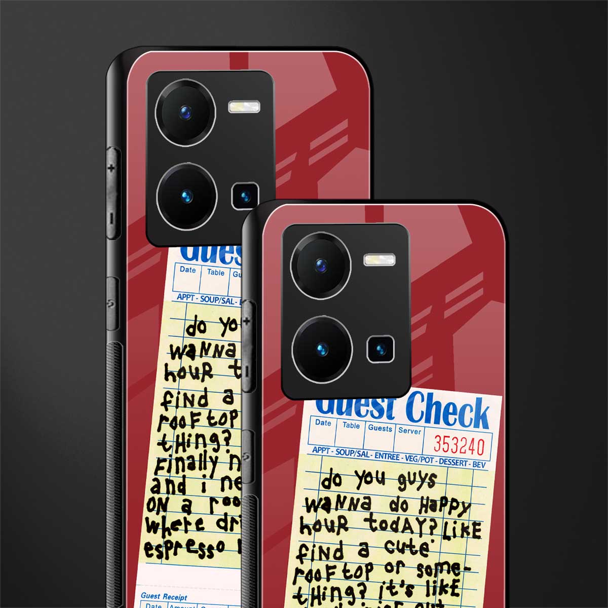 happy hour back phone cover | glass case for vivo y35 4g