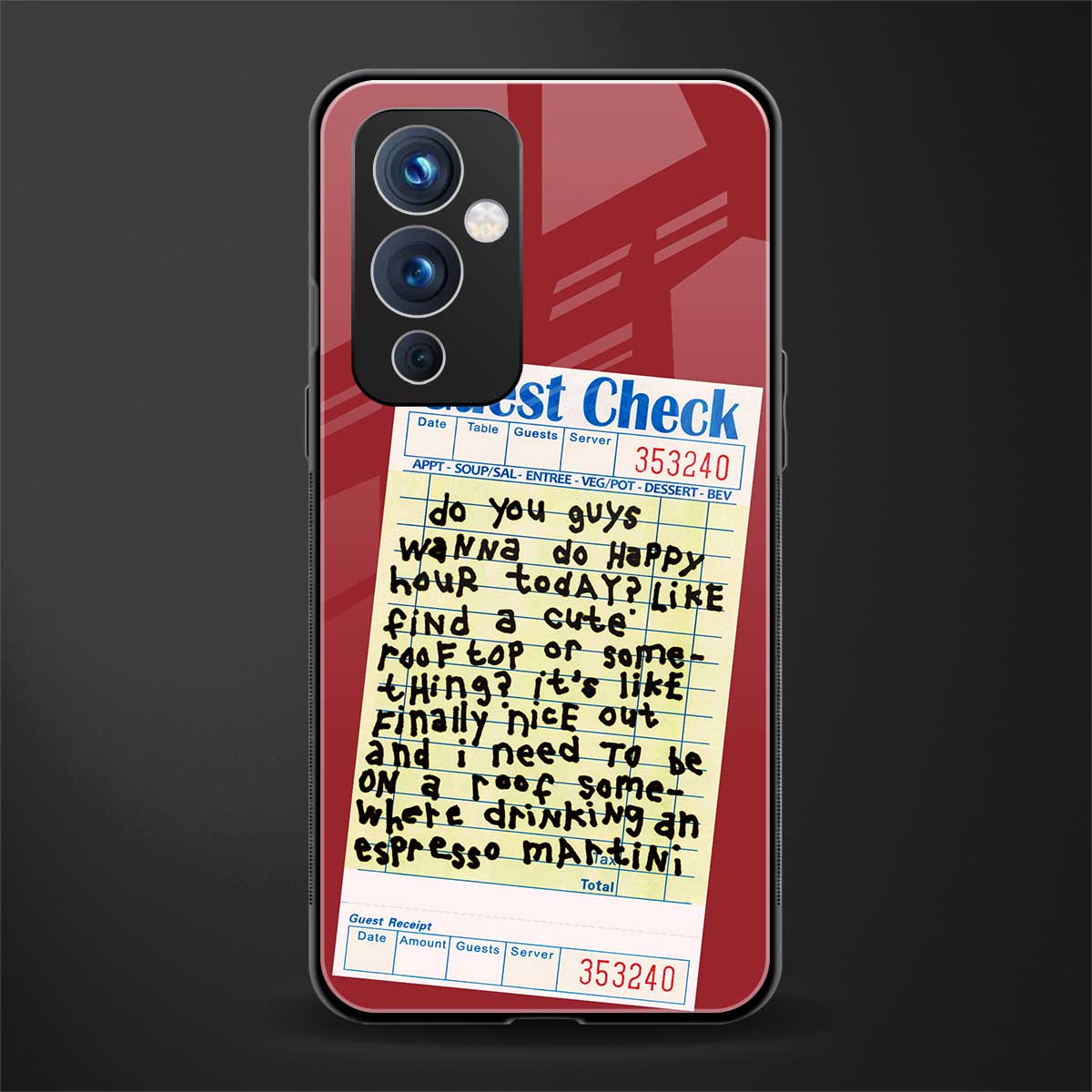 happy hour back phone cover | glass case for oneplus 9