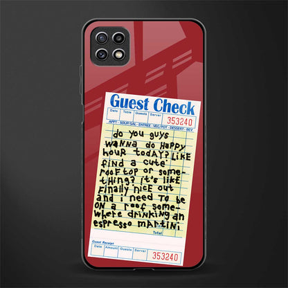 happy hour back phone cover | glass case for samsung galaxy f42