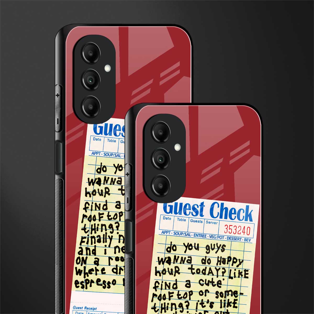 happy hour back phone cover | glass case for samsung galaxy a14 5g