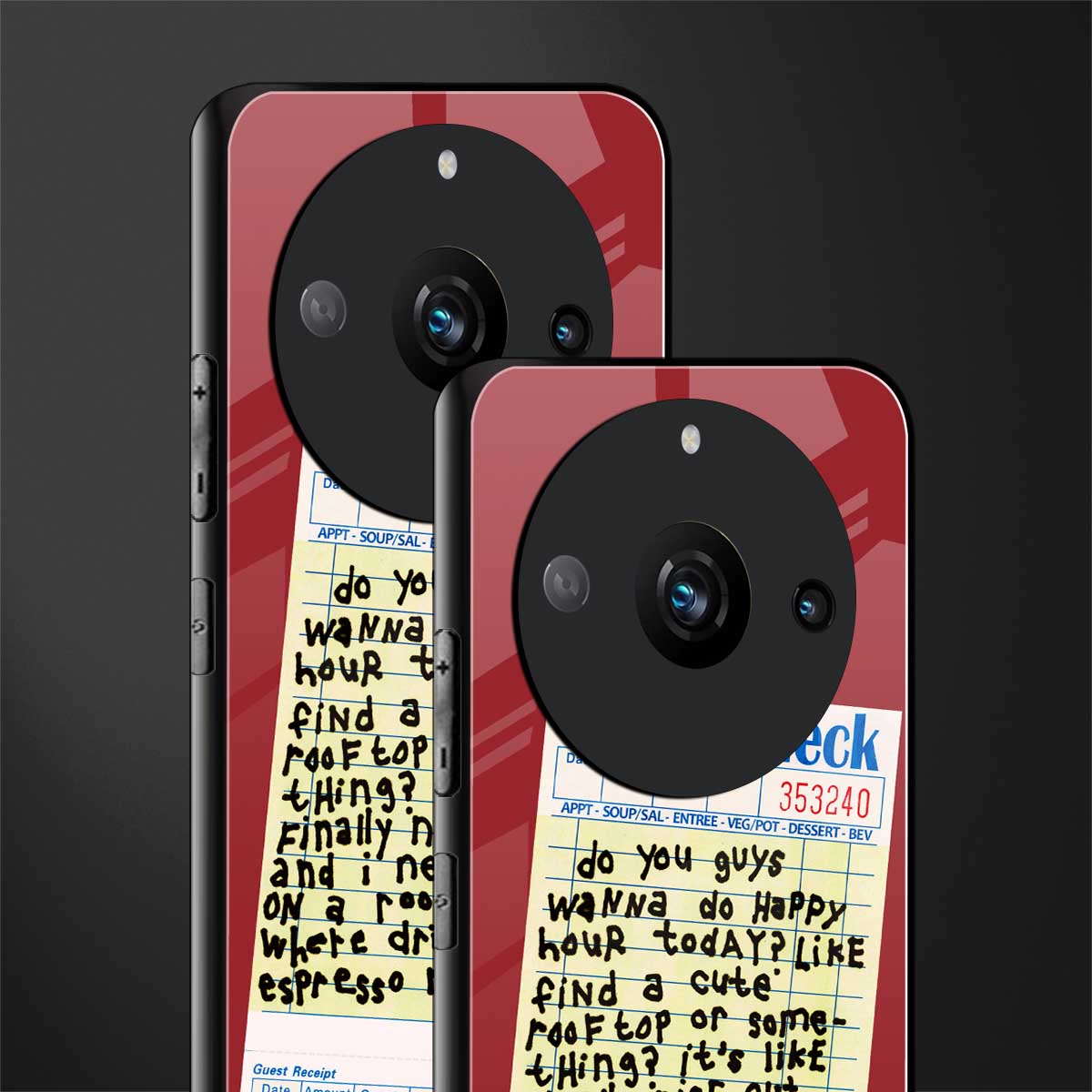 happy hour back phone cover | glass case for realme 11 pro 5g