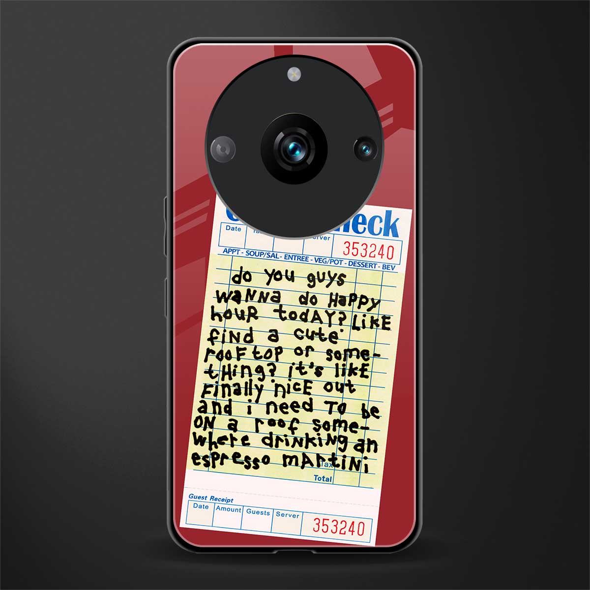 happy hour back phone cover | glass case for realme 11 pro 5g