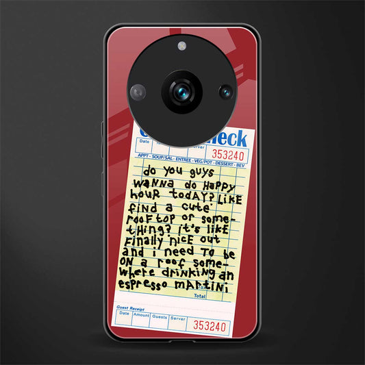 happy hour back phone cover | glass case for realme 11 pro 5g