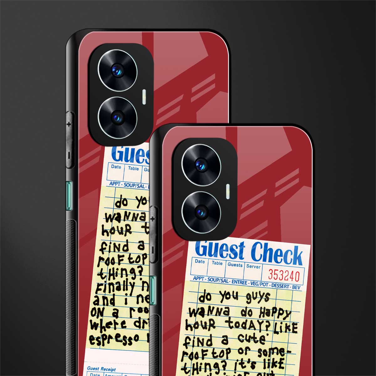happy hour back phone cover | glass case for realme c55