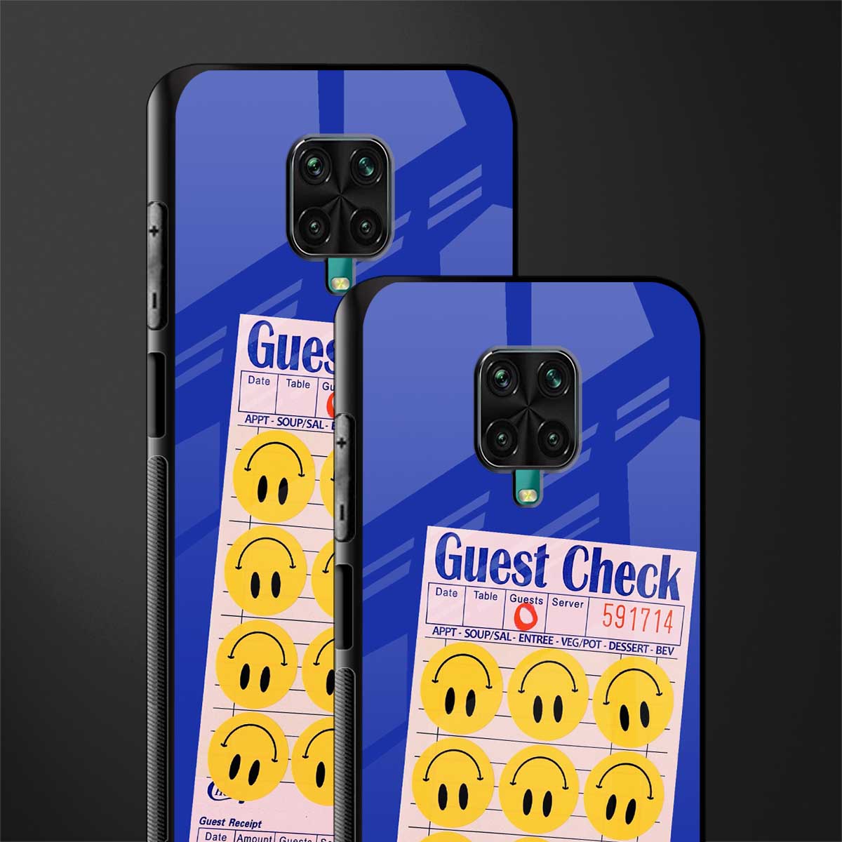 happy meals glass case for redmi note 9 pro image-2