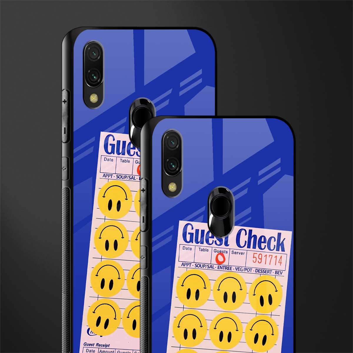 happy meals glass case for redmi note 7s image-2