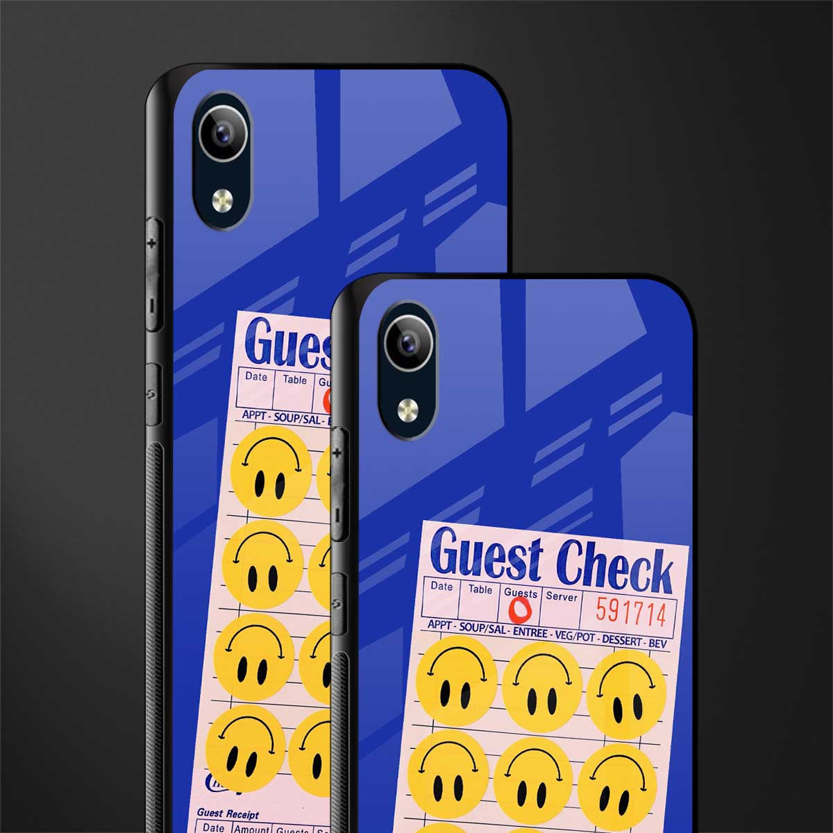 happy meals glass case for vivo y1s without fingerprint image-2