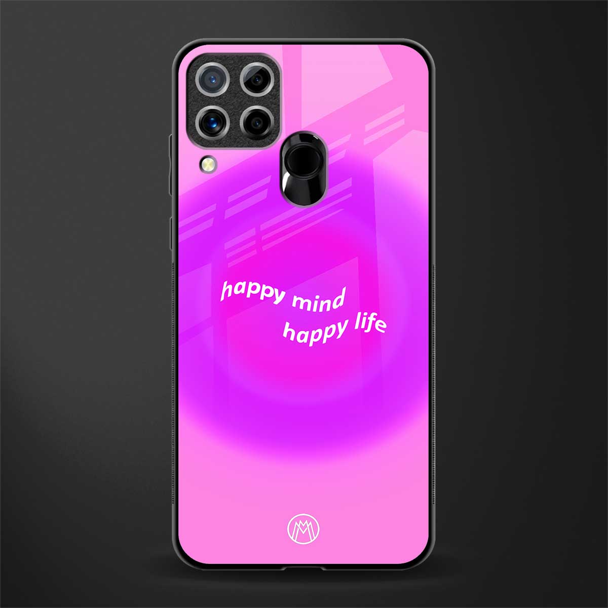 happy mind glass case for realme c15 image