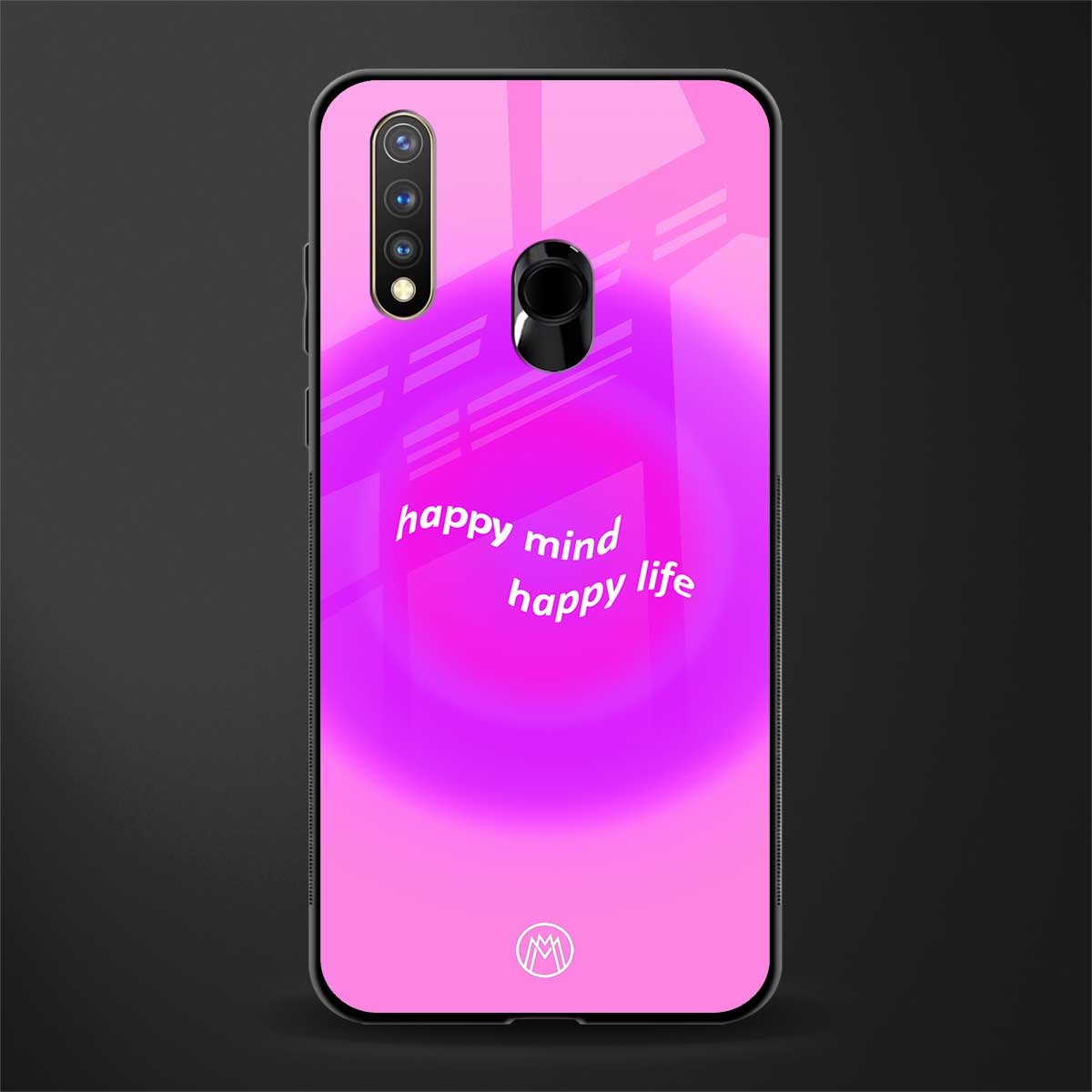 happy mind glass case for vivo u20 image