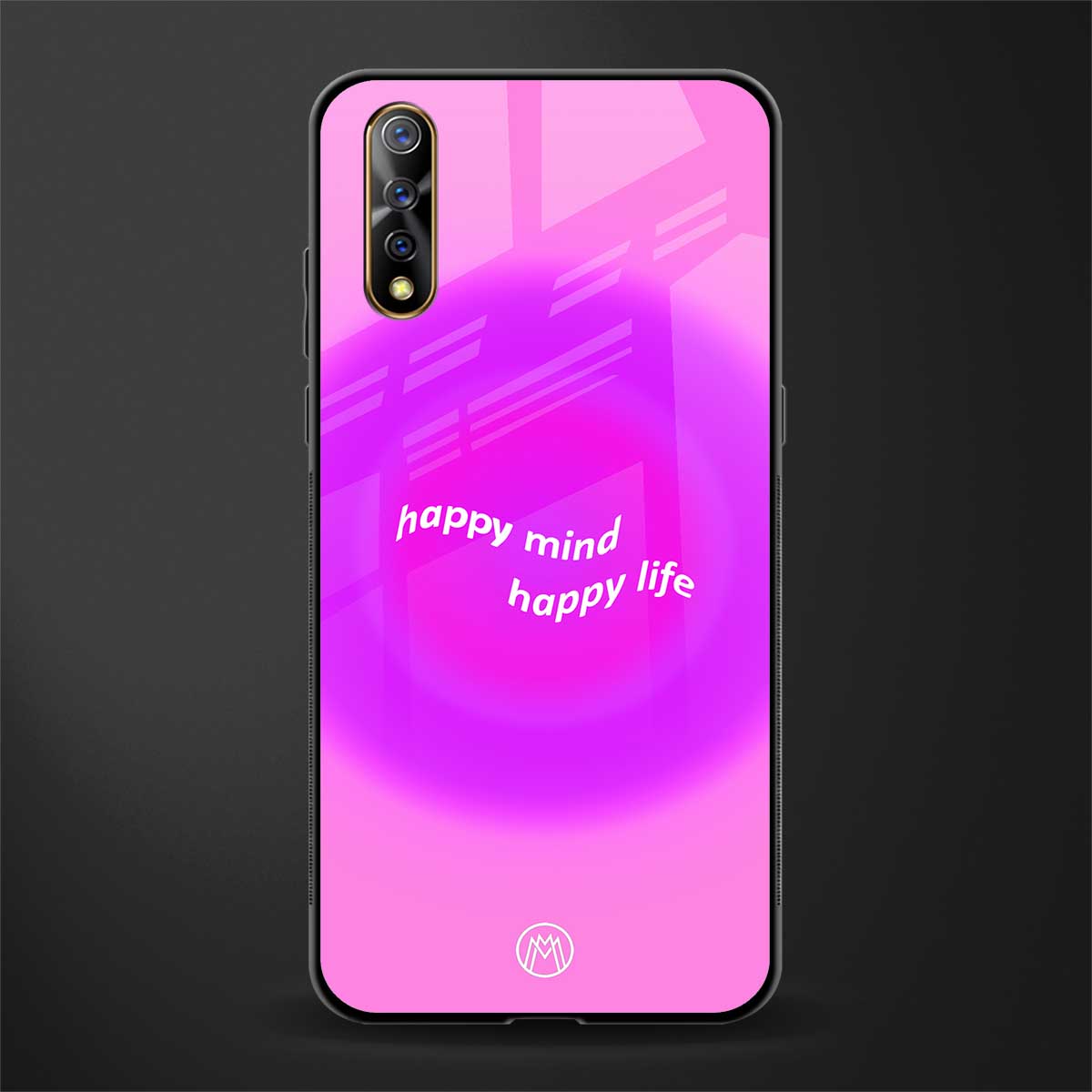 happy mind glass case for vivo s1 image
