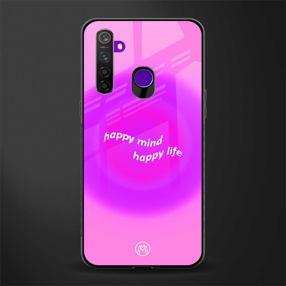 happy mind glass case for realme 5 pro image