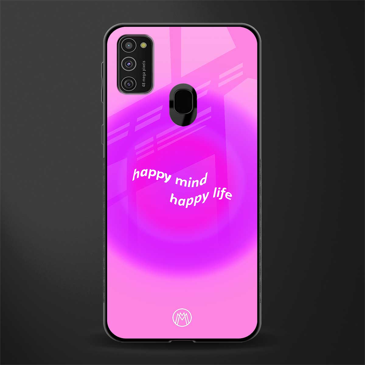 happy mind glass case for samsung galaxy m21 image