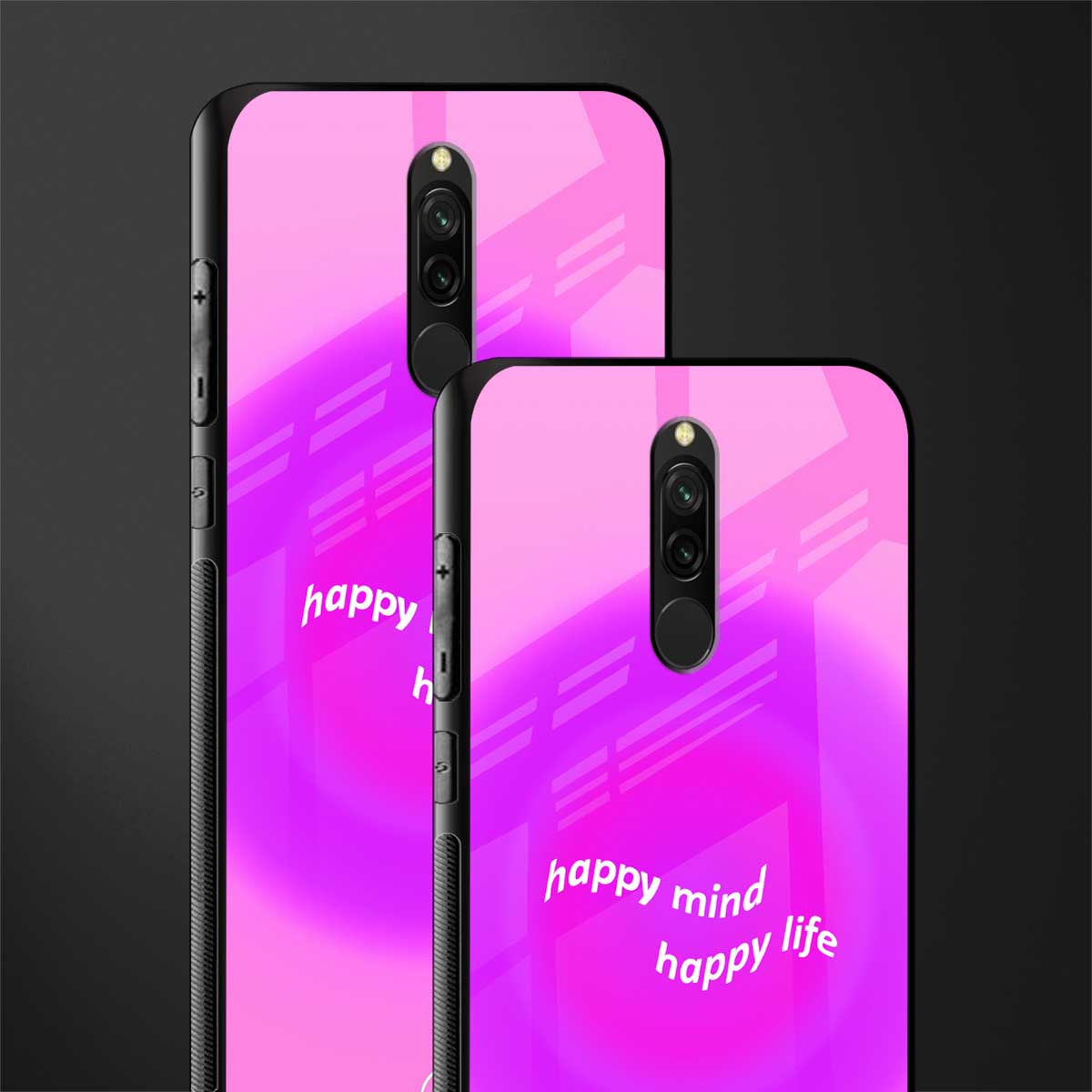 happy mind glass case for redmi 8 image-2