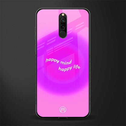 happy mind glass case for redmi 8 image