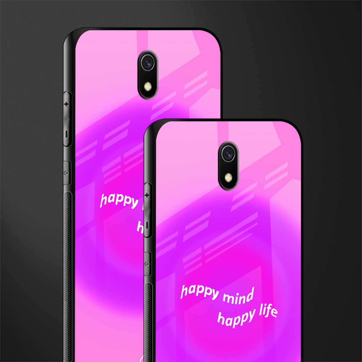 happy mind glass case for redmi 8a image-2