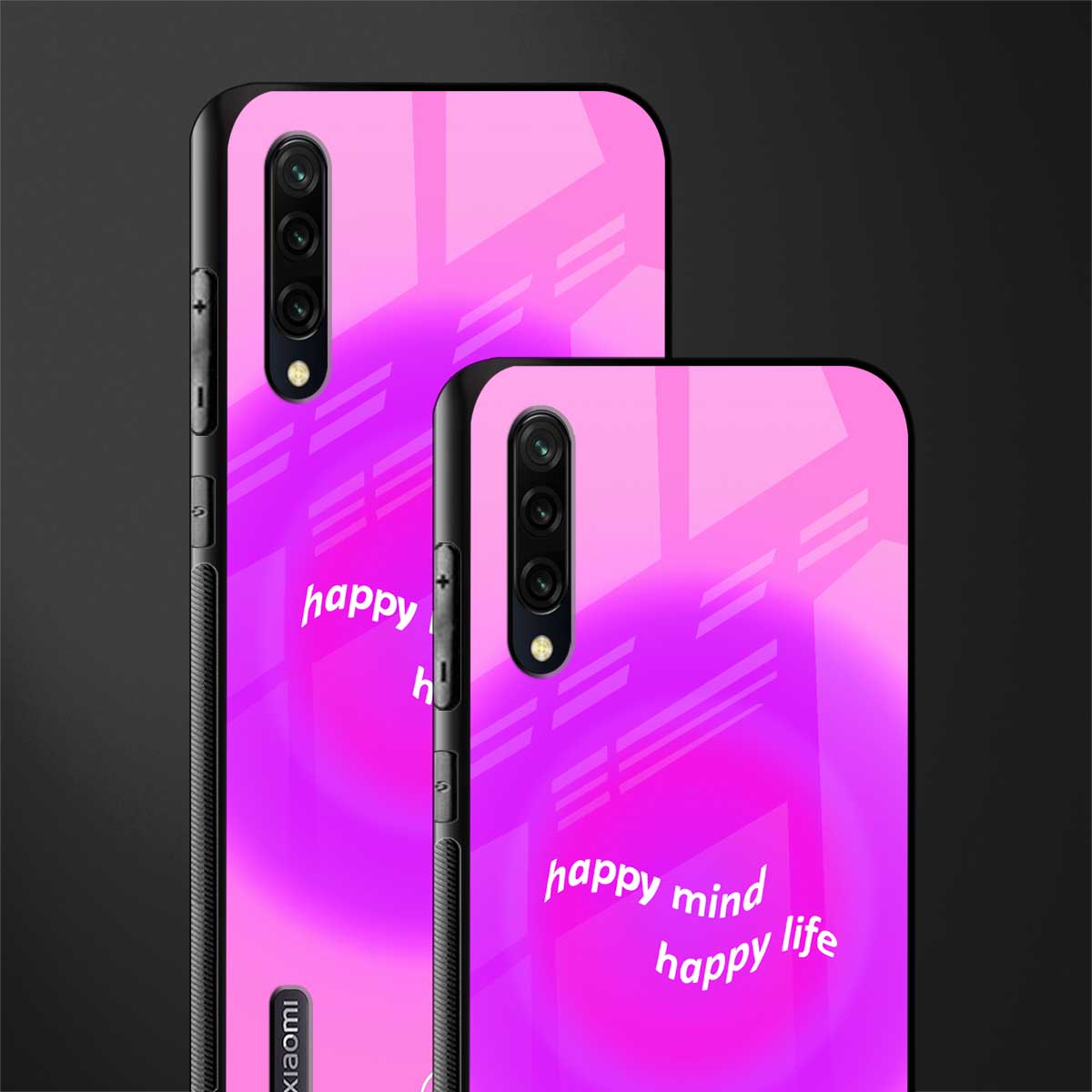 happy mind glass case for mi a3 redmi a3 image-2