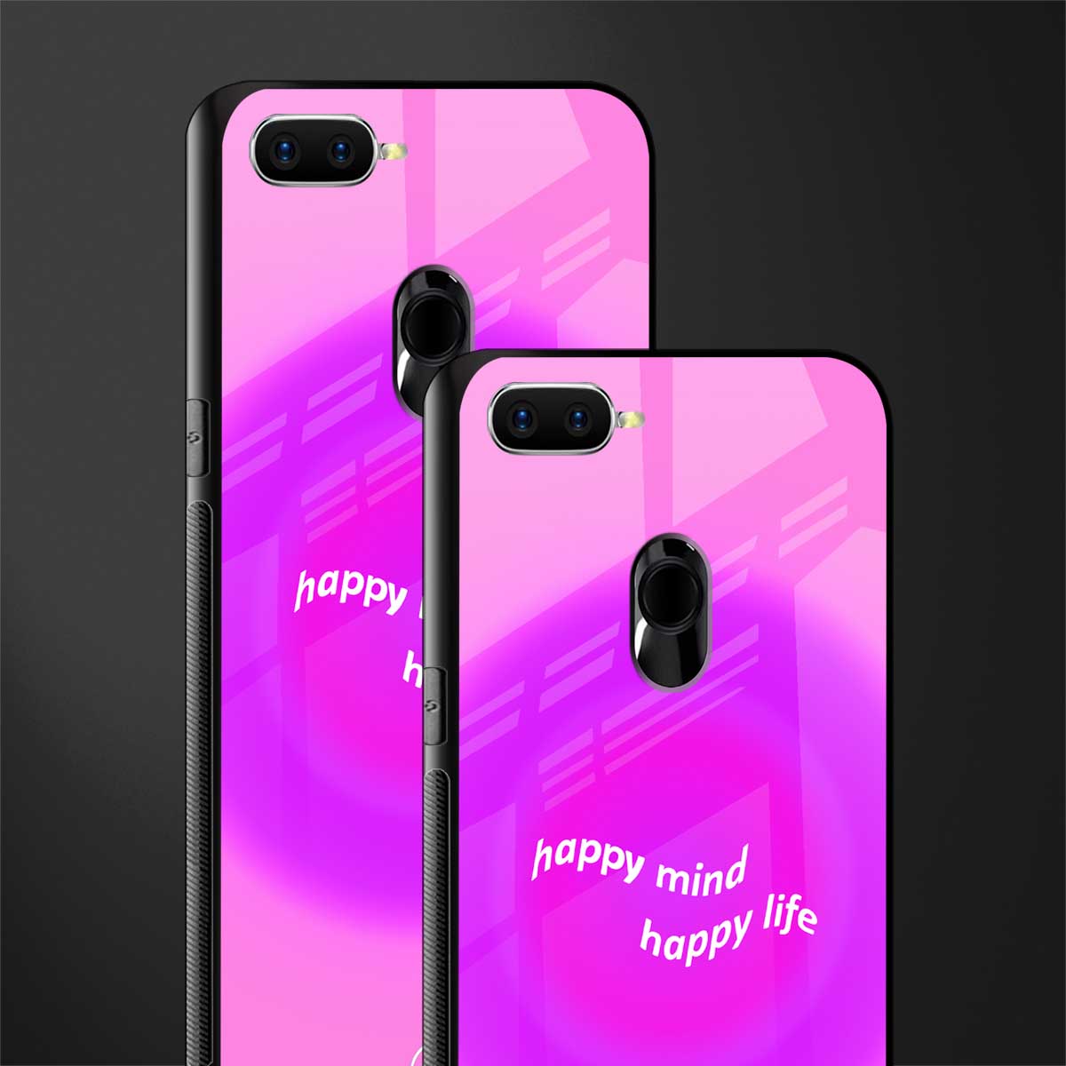 happy mind glass case for oppo a12 image-2