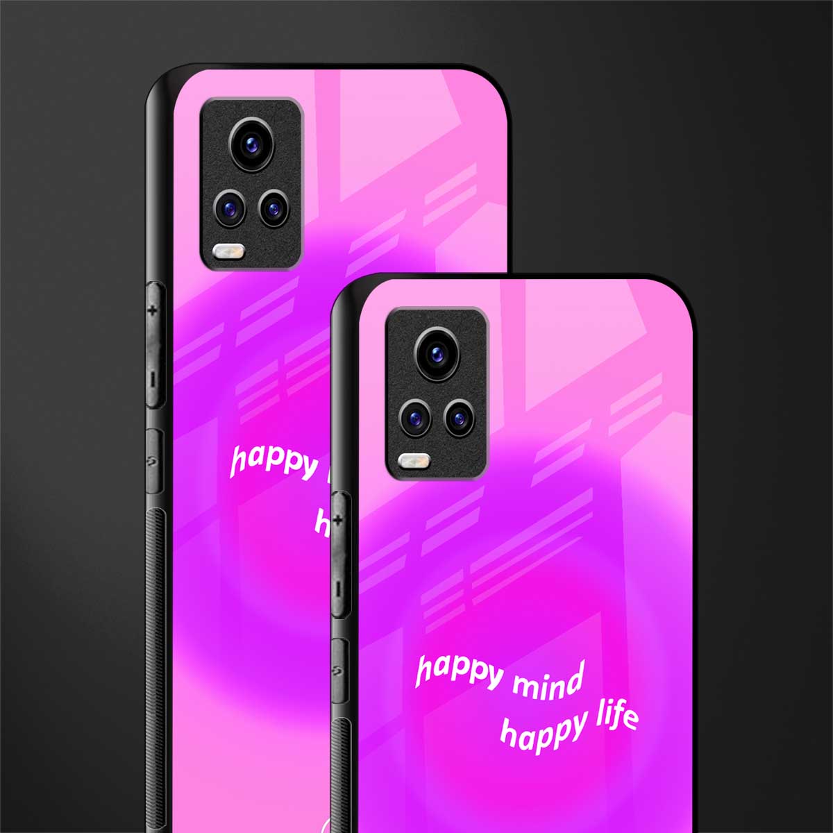 happy mind back phone cover | glass case for vivo y73