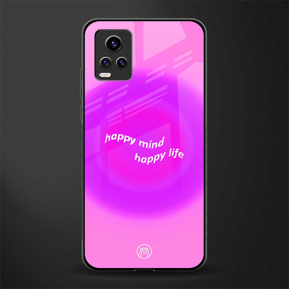 happy mind back phone cover | glass case for vivo y73