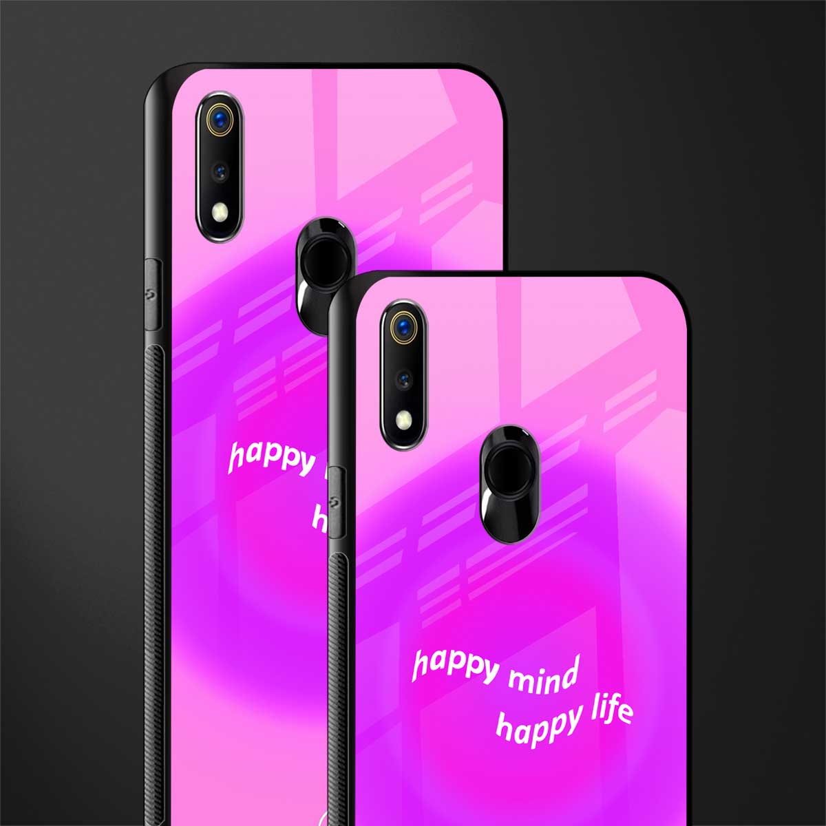 happy mind glass case for realme 3 pro image-2