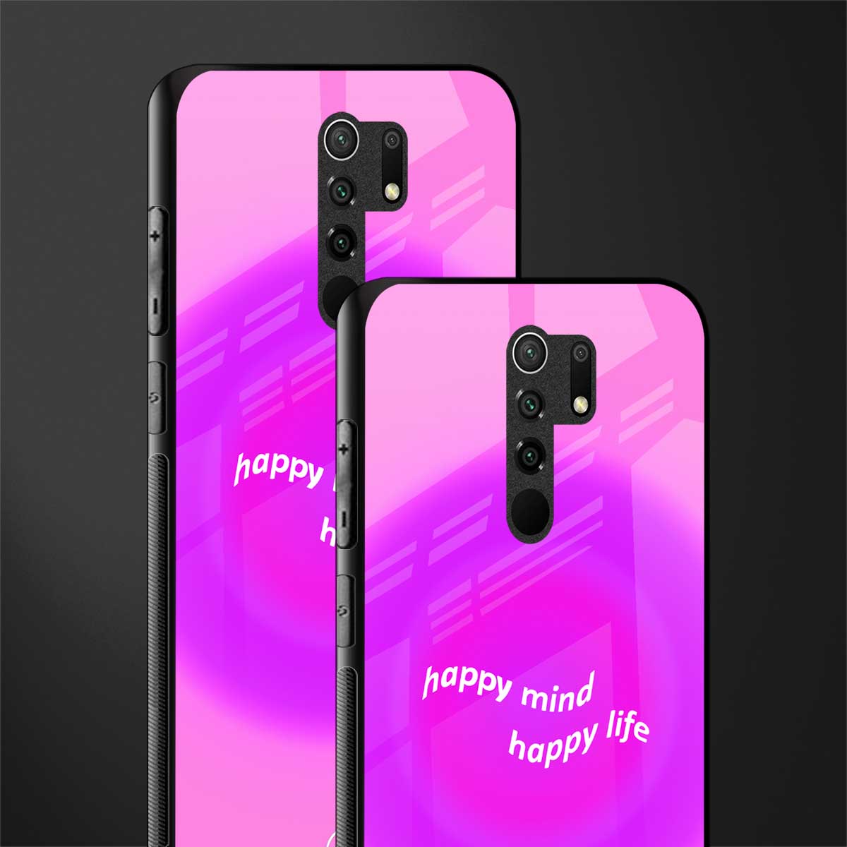 happy mind glass case for redmi 9 prime image-2